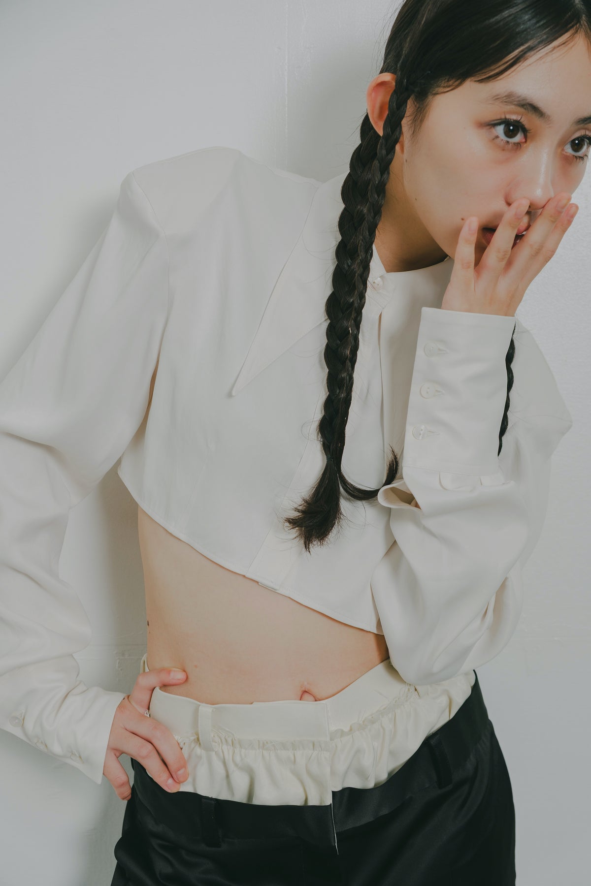 waist layered relax pants